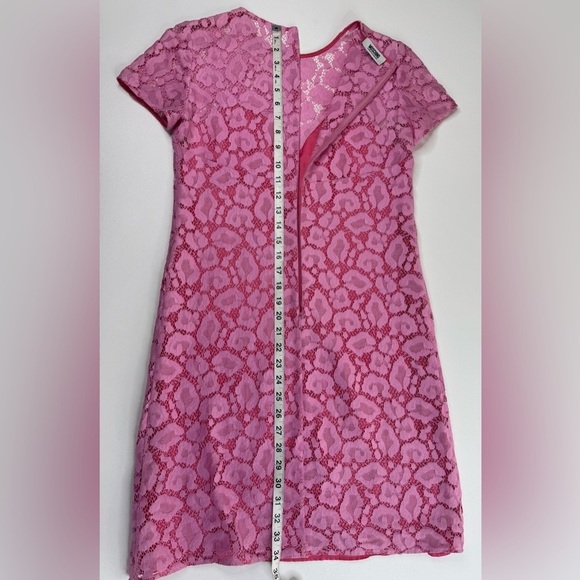 Moschino Y2K Cheap & Chic Barbie Pink Crochet Lace Lined Shift Dress Size 4 - Picture 7 of 12